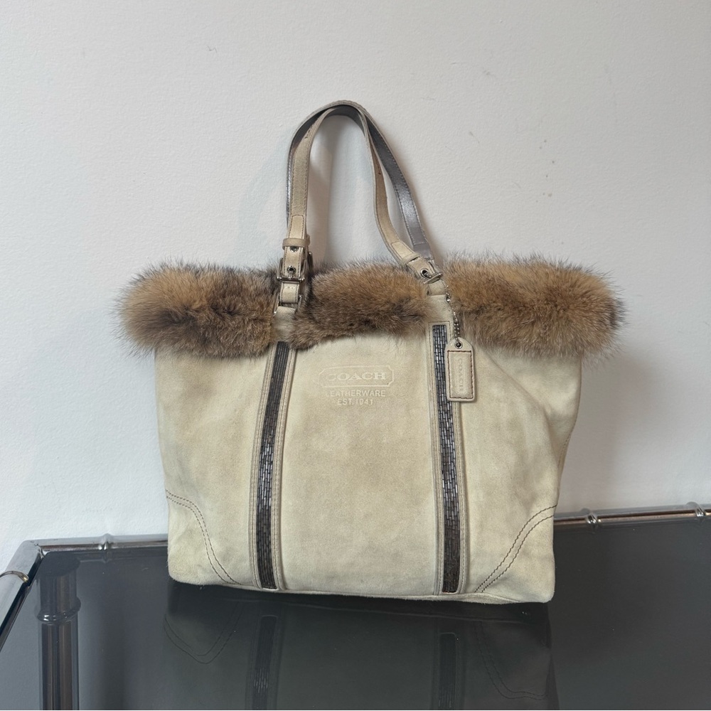 Vintage Coach suede bag